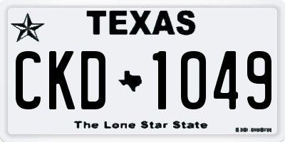 TX license plate CKD1049