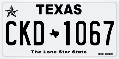 TX license plate CKD1067