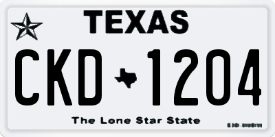 TX license plate CKD1204