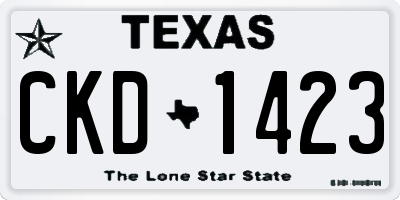 TX license plate CKD1423