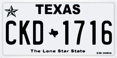 TX license plate CKD1716