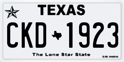 TX license plate CKD1923