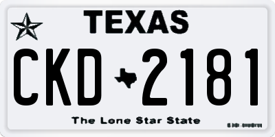 TX license plate CKD2181