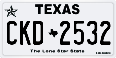 TX license plate CKD2532