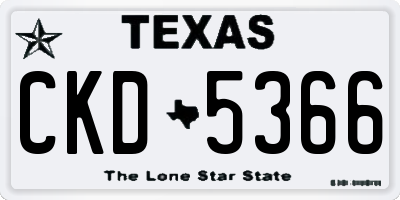 TX license plate CKD5366