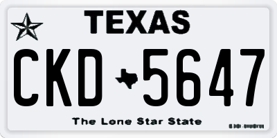 TX license plate CKD5647