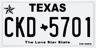 TX license plate CKD5701