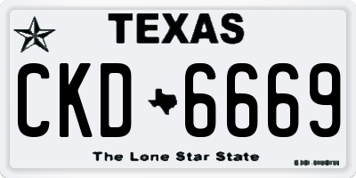 TX license plate CKD6669