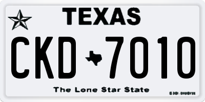 TX license plate CKD7010