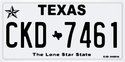TX license plate CKD7461