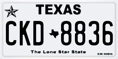 TX license plate CKD8836