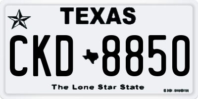 TX license plate CKD8850