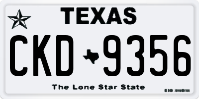 TX license plate CKD9356
