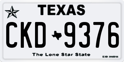 TX license plate CKD9376