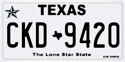 TX license plate CKD9420