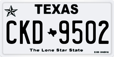 TX license plate CKD9502