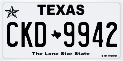 TX license plate CKD9942