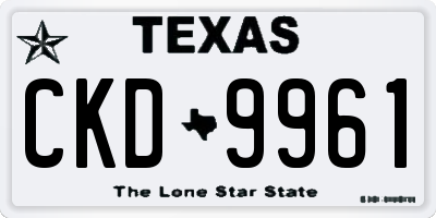 TX license plate CKD9961