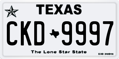 TX license plate CKD9997