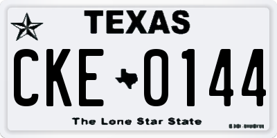 TX license plate CKE0144