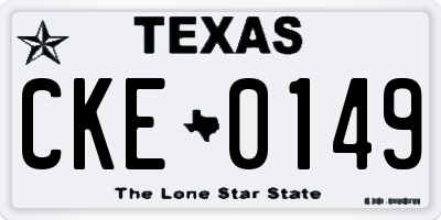TX license plate CKE0149