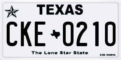TX license plate CKE0210