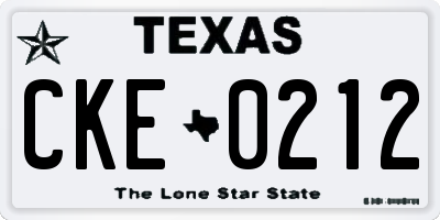TX license plate CKE0212