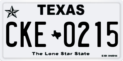 TX license plate CKE0215