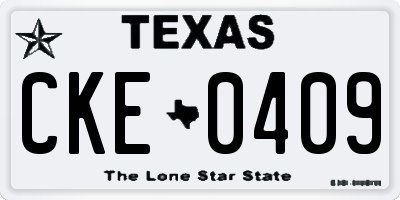 TX license plate CKE0409