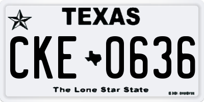 TX license plate CKE0636