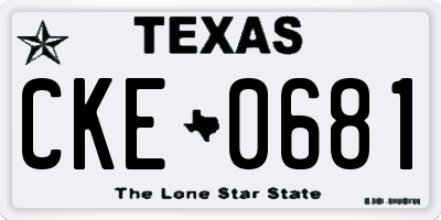 TX license plate CKE0681