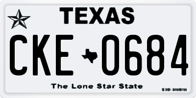 TX license plate CKE0684