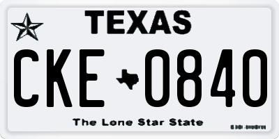 TX license plate CKE0840