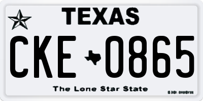 TX license plate CKE0865
