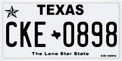 TX license plate CKE0898
