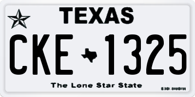 TX license plate CKE1325
