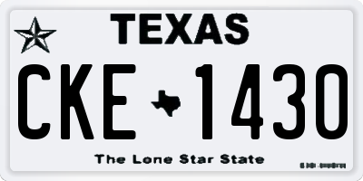 TX license plate CKE1430