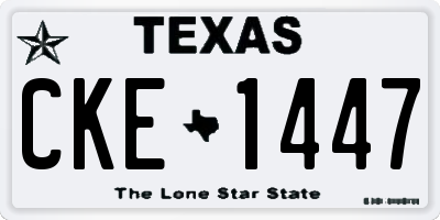 TX license plate CKE1447