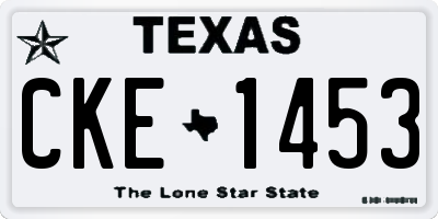 TX license plate CKE1453