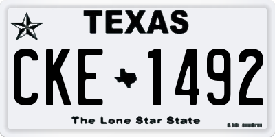 TX license plate CKE1492