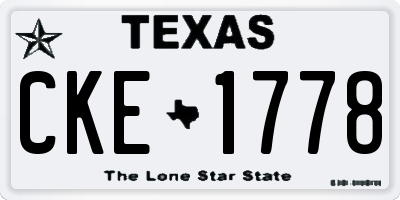 TX license plate CKE1778
