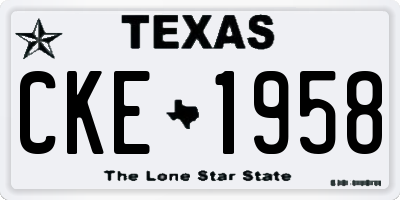 TX license plate CKE1958