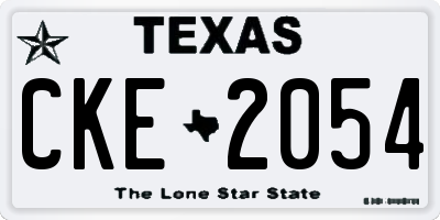 TX license plate CKE2054