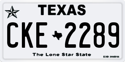 TX license plate CKE2289