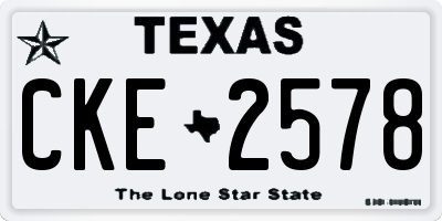 TX license plate CKE2578