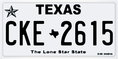 TX license plate CKE2615