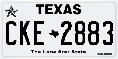 TX license plate CKE2883