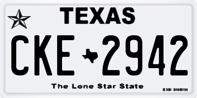 TX license plate CKE2942