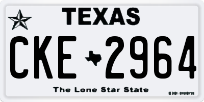 TX license plate CKE2964