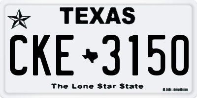 TX license plate CKE3150